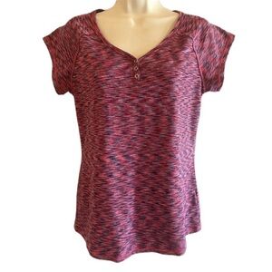 REl red, black and blue short sleeve women's shirt size M